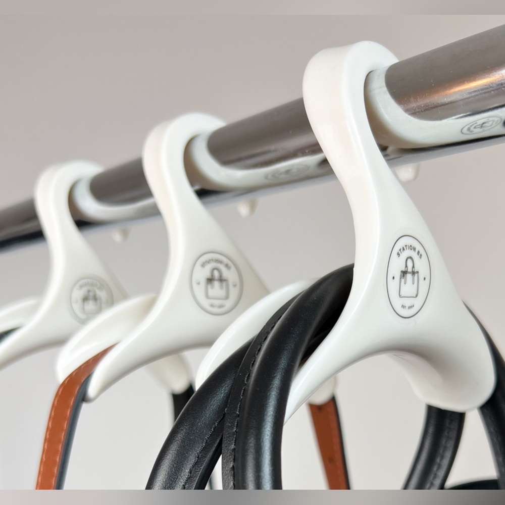3pk Handbag Hanger Sturdy Acrylic Closet Organizer Purse Storage Hook in White - Picture 3 of 10
